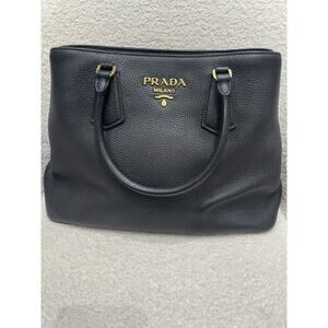 Prada Vitello Phenix Leather Handbag in Black - Brand New with Tags